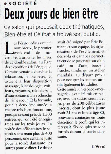 Le Salon Bien-Être - Article de Presse